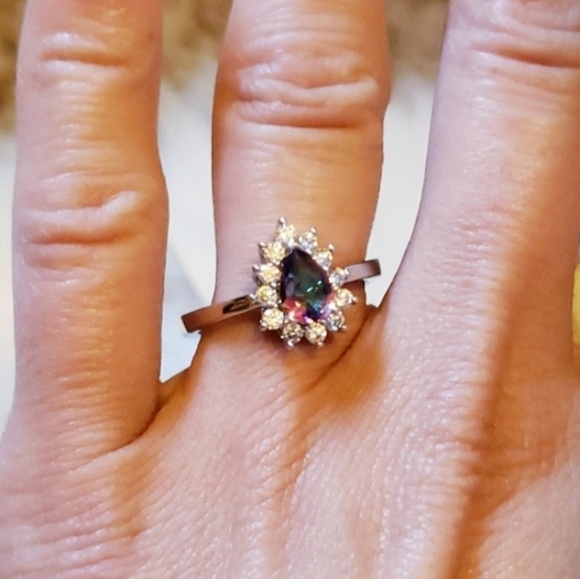 SOLD | Genuine Mystic Topaz/Sapphire Ring - Picture 2 of 5